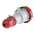 Scame IP66, IP67 Red Cable Mount 3P + E Industrial Power Socket, Rated At 16A, 415 V
