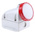 Scame IP66, IP67 Red Wall Mount 3P + N + E Industrial Power Socket, Rated At 32A, 415 V