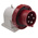 Scame IP66, IP67 Red Wall Mount 3P + N + E Right Angle Industrial Power Plug, Rated At 32A, 415 V