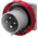 Scame IP67 Red Panel Mount 3P + E Industrial Power Plug, Rated At 16A, 415 V