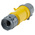 MENNEKES, PowerTOP IP44 Yellow Cable Mount 3P Industrial Power Plug, Rated At 32A, 110 V
