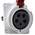 Schneider Electric, PratiKa IP44 Red Panel Mount 3P + N + E Right Angle Industrial Power Socket, Rated At 32A, 415 V