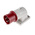 Scame IP44 Red Wall Mount 3P + E Right Angle Industrial Power Plug, Rated At 32A, 415 V