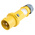 MENNEKES, ProTOP IP44 Yellow Cable Mount 3P Industrial Power Plug, Rated At 16A, 110 V