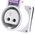 Scame IP44 Purple Panel Mount 2P Industrial Power Socket, Rated At 16A, 20 → 25 V