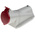 Scame IP44 Red Wall Mount 3P + E Right Angle Industrial Power Socket, Rated At 32A, 415 V