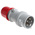 Scame IP44 Red Cable Mount 3P + N + E Industrial Power Connector Adapter Plug, Rated At 16A, 415 V,With Phase Inverter
