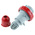 Scame IP66, IP67 Red Cable Mount 3P + E Industrial Power Connector Adapter Plug, Rated At 16A, 415 V,With Phase Inverter