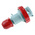 Scame IP66, IP67 Red Cable Mount 3P + E Industrial Power Connector Adapter Plug, Rated At 16A, 415 V,With Phase Inverter