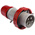 Scame IP66, IP67 Red Cable Mount 3P + N + E Industrial Power Connector Adapter Plug, Rated At 32A, 415 V,With Phase