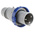 Scame IP67 Blue Cable Mount 2P + E Industrial Power Plug, Rated At 64A, 230 V