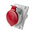 Scame IP44 Red Panel Mount 3P + E Heavy Duty Power Connector Socket, Rated At 32A, 415 V