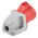 Scame, Optima IP44 Red Wall Mount 6P + E Right Angle Industrial Power Socket, Rated At 32A, 415 V