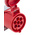 Scame, Optima IP44 Red Wall Mount 6P + E Right Angle Industrial Power Socket, Rated At 32A, 415 V
