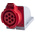 Scame, Optima IP67 Red Wall Mount 6P + E Right Angle Industrial Power Socket, Rated At 16A, 415 V