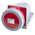 Scame, Optima IP67 Red Wall Mount 6P + E Right Angle Industrial Power Socket, Rated At 16A, 415 V