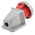 Scame, Optima IP67 Red Wall Mount 6P + E Right Angle Industrial Power Socket, Rated At 32A, 415 V