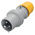 Scame IP44 Yellow Cable Mount 2P + E Industrial Power Plug, Rated At 64A, 110 V