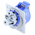 Amphenol Industrial, Easy & Safe IP44 Blue Panel Mount 2P + E Right Angle Industrial Power Socket, Rated At 16A, 230 V