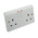 MK Electric White 2 Gang Plug Socket, 2 Poles, 13A, Type G - British, Indoor Use