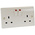 MK Electric White 2 Gang Plug Socket, 2 Poles, 13A, Type G - British, Indoor Use