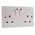 MK Electric White 2 Gang Plug Socket, 2 Poles, 13A, Type G - British, Indoor Use