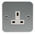 RS PRO Grey 1 Gang Plug Socket, 0 Poles, 13A, Type G - British, Indoor Use
