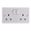 RS PRO White 2 Gang Plug Socket, 1 Pole, 13A, Type G - British, Indoor Use