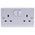 RS PRO White 2 Gang Plug Socket, 2 Poles, 13A, Type G - British, Indoor Use