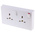 RS PRO White 2 Gang Plug Socket, 1 Pole Poles, 13A, Type G - British, Indoor Use