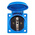 ABL Sursum Blue 1 Gang Plug Socket, 2 Poles, Type E - French, Outdoor Use