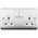 MK Electric Silver 2 Gang Plug Socket, 2 x 2P + E Poles, 13A, Type G - British