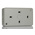Power Breaker PowerBreaker H 13A, BS Fixing, Passive, 2 Gang RCD Socket, Surface Mount , Switched, 230 V ac, Grey