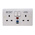 MK Electric Logic Plus 13A, BS Fixing, Active, 2 Gang RCD Socket, Flush Mount, Switched, IP2XD, 240 V ac, White
