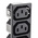 IEC C13 4 Gang Cable Trunking Power Block, 15A, 250 V ac
