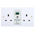RS PRO 13A, BS Fixing, Passive, 2 Gang RCD Socket, Flush Mount , Switched, 230 V ac, White