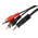 RS PRO Male 3.5mm Stereo Jack to Male RCA x 2 Aux Cable, Black, 2m