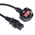 RS PRO IEC C15 Socket to Type G UK Plug Power Cord, 2m