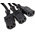 RS PRO IEC C13 x 3 Socket to IEC C14 Plug Power Cord, 3m