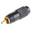 RS PRO Black Cable Mount RCA Plug, Gold