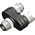RS PRO Right Angle 1 Pole M12 Socket to 2 Pole M12 Connector