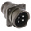 Amphenol Limited, 97B 4 Way Wall Mount MIL Spec Circular Connector Receptacle, Pin Contacts,Shell Size 22, Bayonet