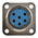 Jaeger 6 Way Panel Mount MIL Spec Circular Connector Receptacle, Socket Contacts,Shell Size 1, MIL-DTL-5015