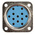 Jaeger 12 Way Panel Mount MIL Spec Circular Connector Receptacle, Socket Contacts, MIL-DTL-5015