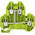 RS PRO Green, Yellow Earth Terminal Block, Double-Level, Screw Termination
