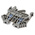 RS PRO Grey Feed Through Terminal Block, Single-Level, Screw Termination