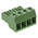 Phoenix Contact 7.62mm Pitch 4 Way Pluggable Terminal Block, Plug, Cable Mount, Screw Down Termination