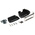 MH Connectors MHED Series Thermoplastic Angled, Straight D Sub Backshell, 15 Way, Strain Relief