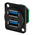 RS PRO Straight, Panel Mount, Socket Type A 3.0 USB Connector