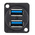 RS PRO Straight, Panel Mount, Socket Type A 3.0 USB Connector